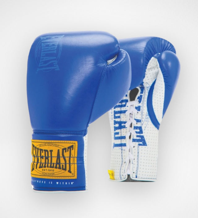 Everlast 1910 Boxing Gloves Sparring Laces - Blue