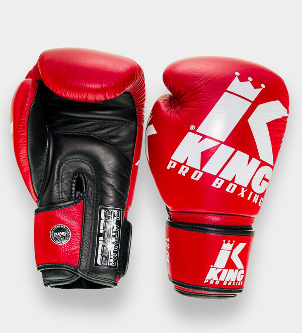 King Pro Boxing Platinum Boxing Gloves - Red/Black 