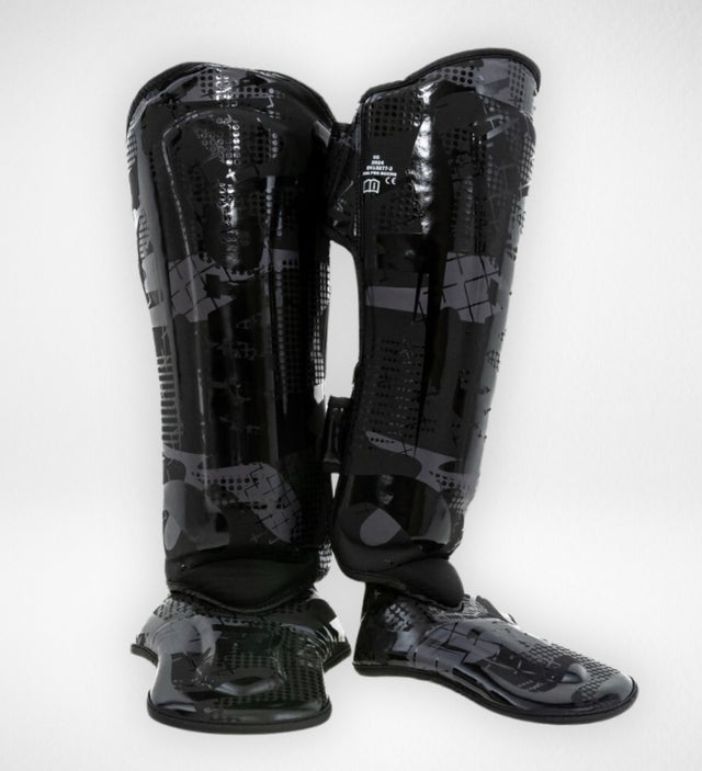 King Pro Boxing Kickboxing Shin Guards Shogun - Black/Black