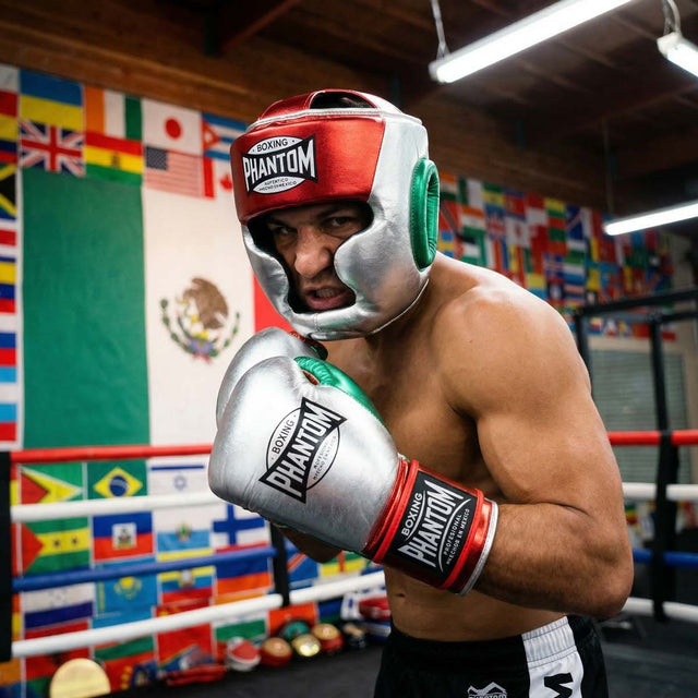 Guantes de boxeo Phantom Athletics Mexico – Plata/Verde/Rojo