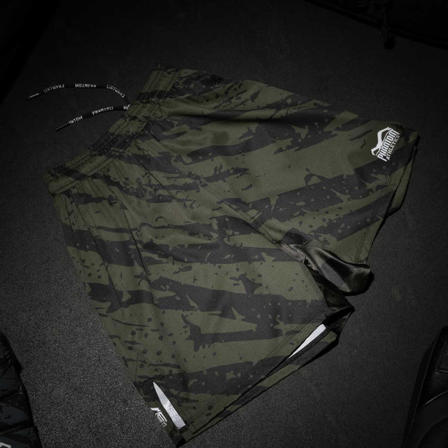 Phantom Athletics MMA Shorts EVO Tiger Camo – Black