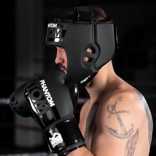 Phantom Athletics Head Guard Apex Open Face – Black