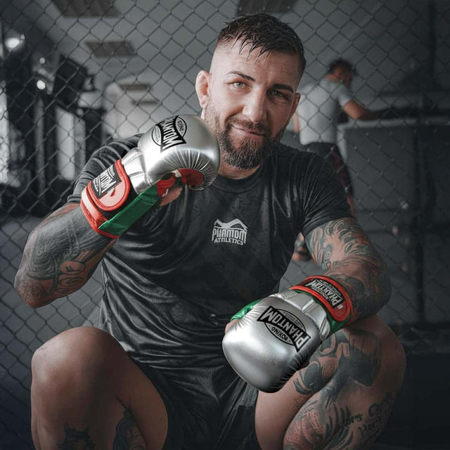 Phantom Athletics MMA Gloves Mexico – Silver/Green/Red