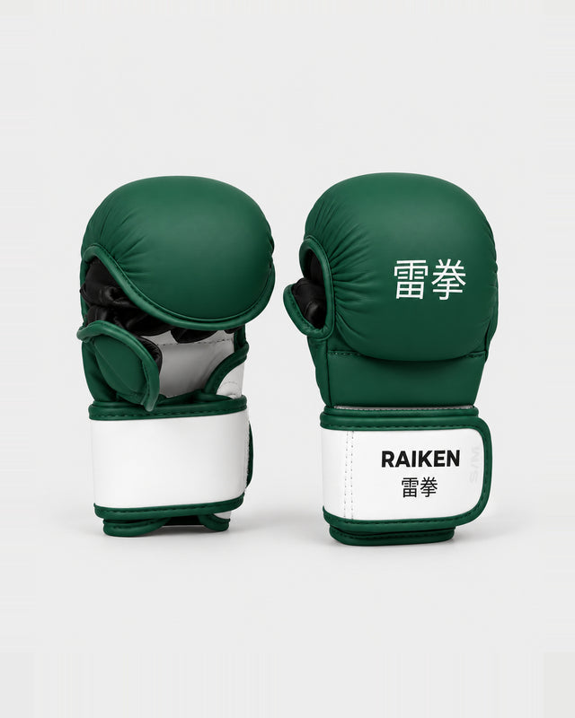 Gants de sparring MMA Raiken KAZE – Vert/Blanc