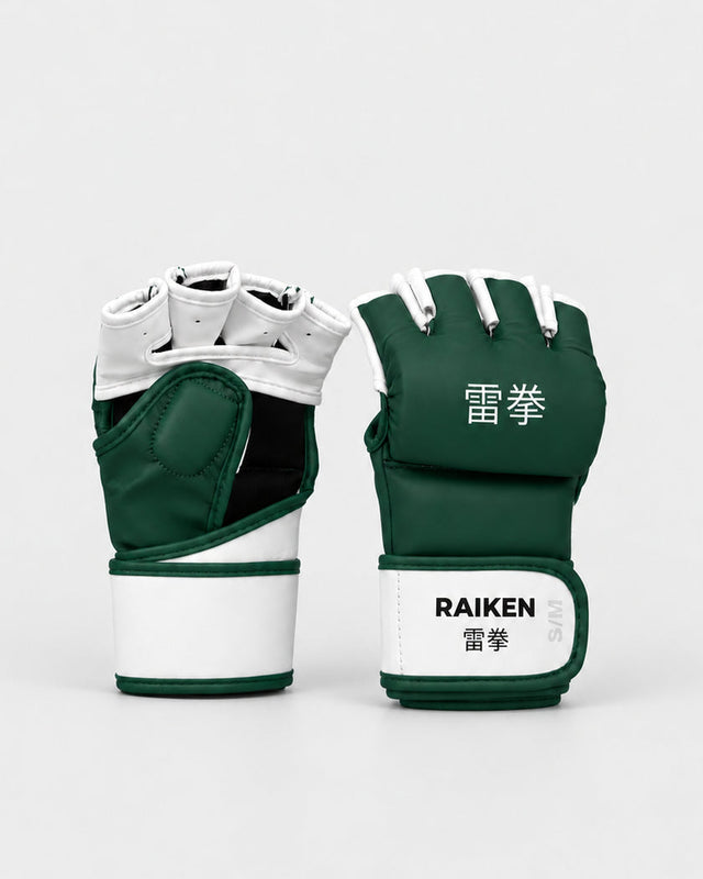 Guantes de MMA Raiken KAZE – Verde/Blanco
