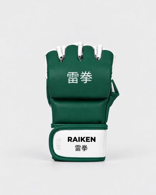 Guantes de MMA Raiken KAZE – Verde/Blanco