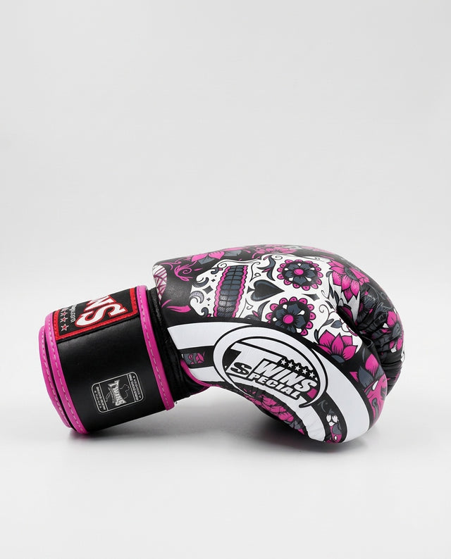 Twins Boxing Gloves FBGVL3 Skull - Black/Pink/White
