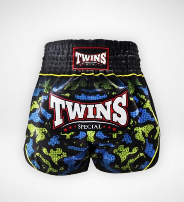 Twins Muay Thai Shorts TTBL Atlas - Black/Green/Blue