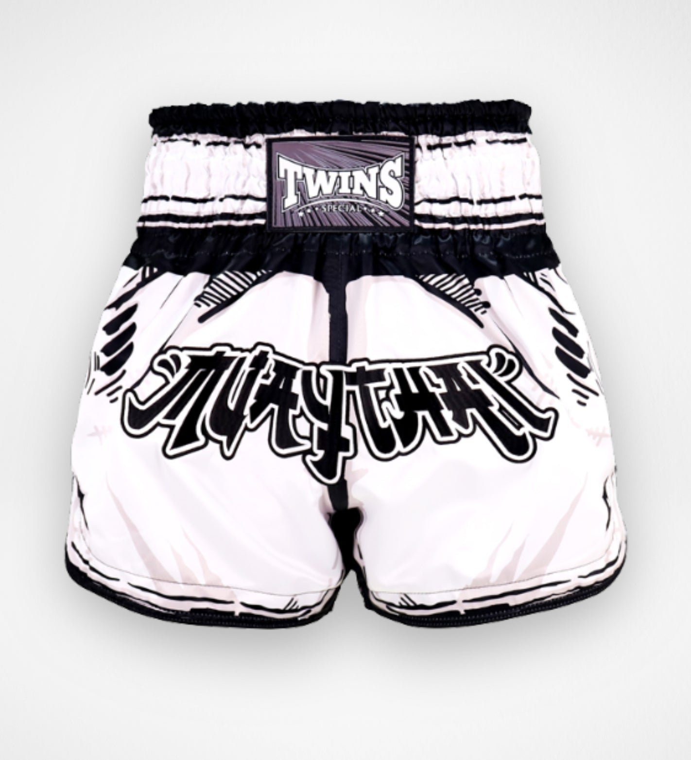 Twins Muay Thai Shorts TTBL Comic - White/Black