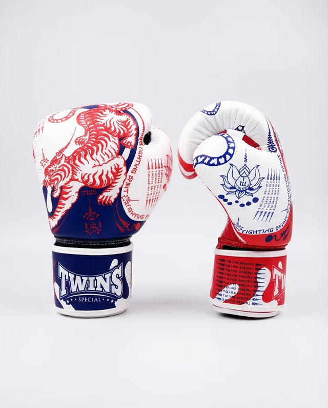 Twins Boxing Gloves FBGVL4 Yant - White/Blue/Red