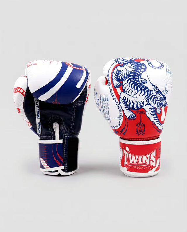Twins Boxing Gloves FBGVL4 Yant - White/Blue/Red