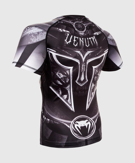 Rashguard Venum Gladiator 3.0 Mangas Curtas – Preto/Cinzento/Branco