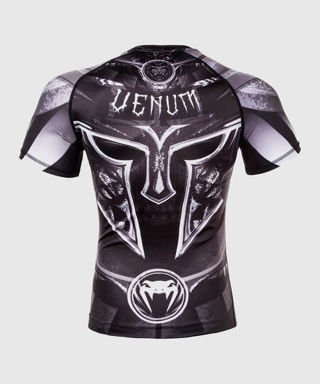 Rashguard Venum Gladiator 3.0 Mangas Curtas – Preto/Cinzento/Branco