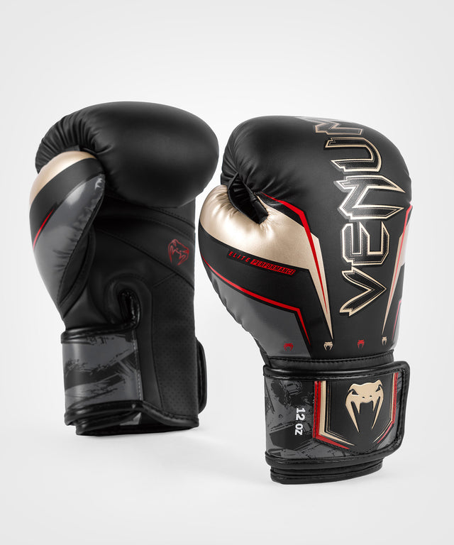 Venum Bokshandschoenen Elite Evo - Zwart/Goud/Rood