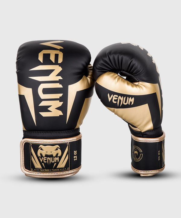 Luvas de boxe Venum Elite – Preto/Ouro