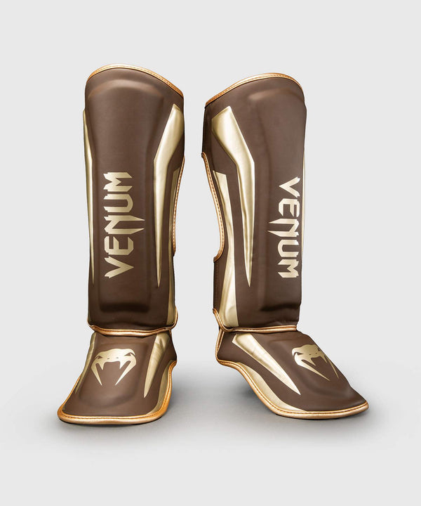 Venum Elite Shinguards - Dark Brown