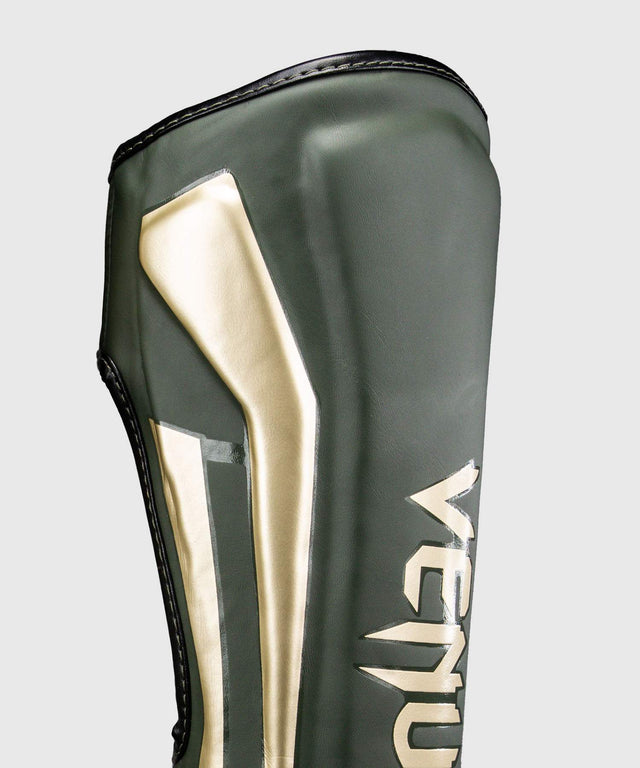 Venum Shin Guards Elite - Khaki Green/Gold