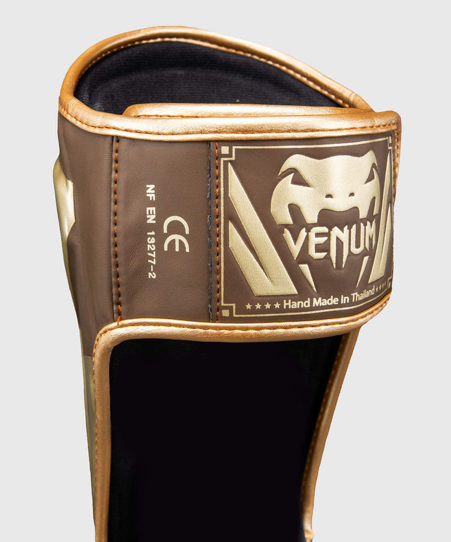 Venum Elite Shinguards - Dark Brown