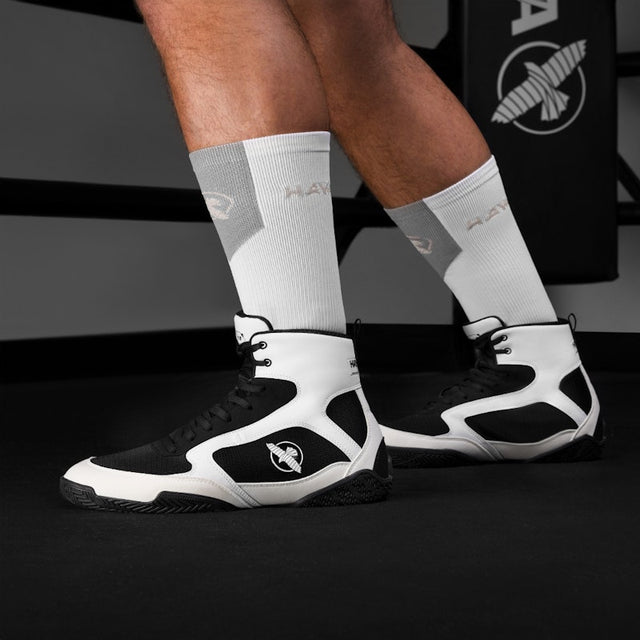 Hayabusa Pro Boxing Shoes - White/Black