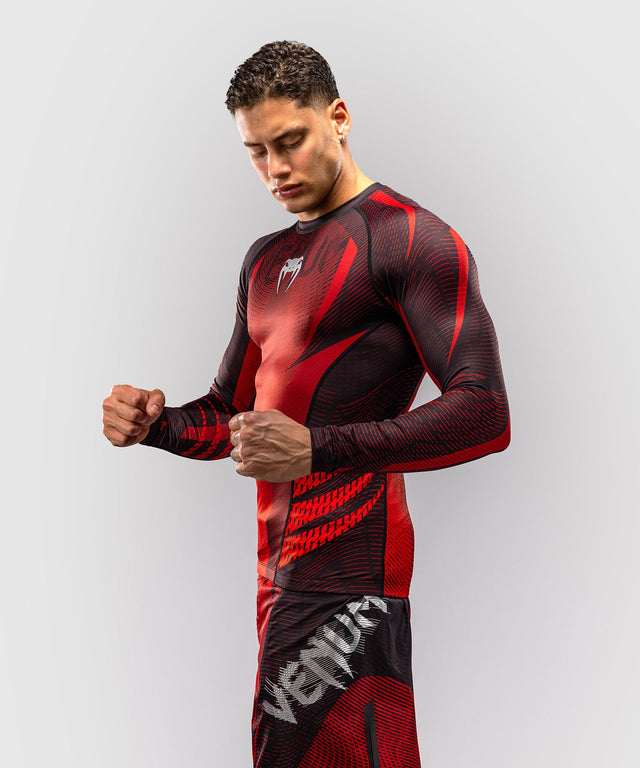 Venum Rashguard Galactic 3.0 Long Sleeves – Red/Silver