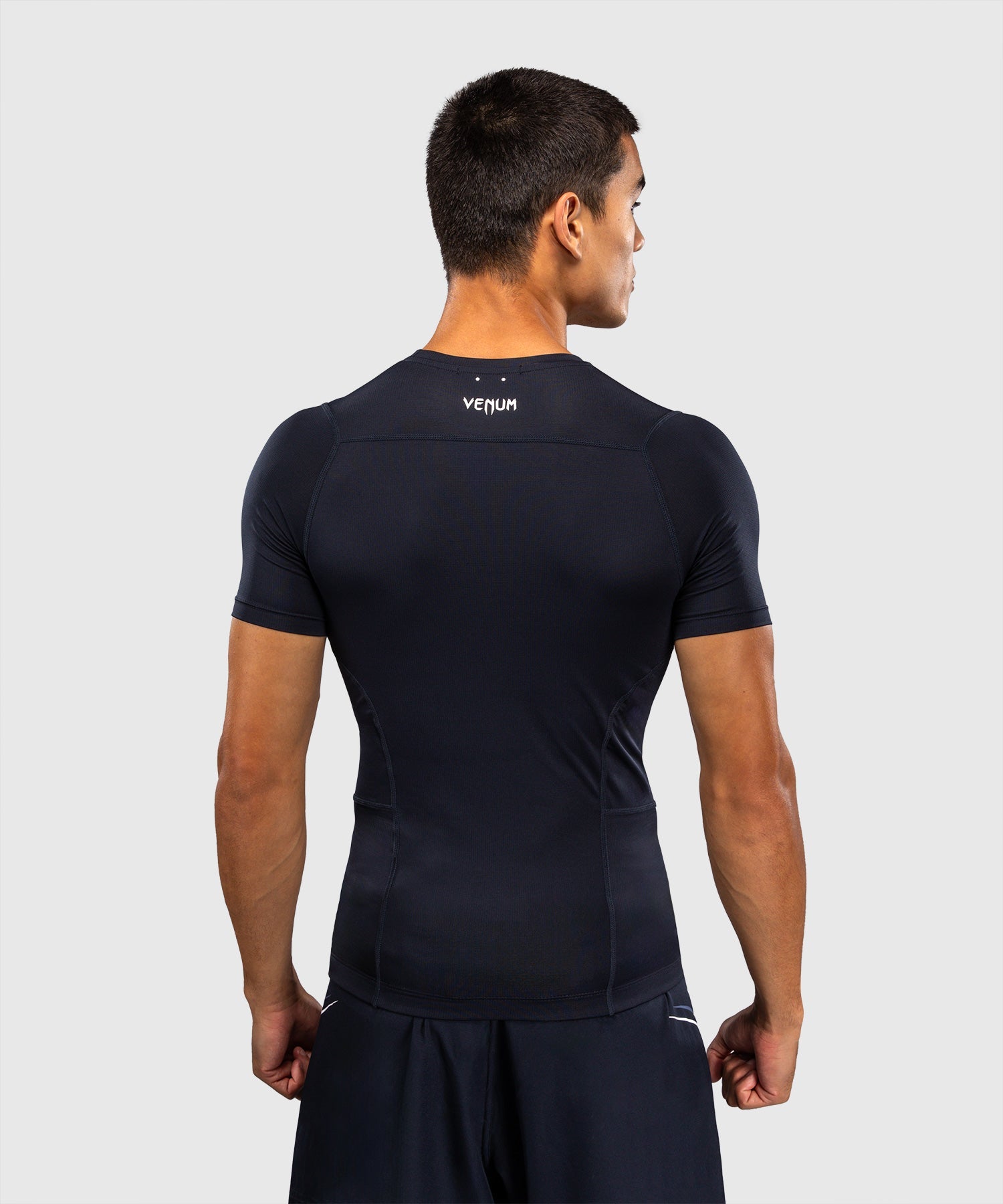 Venum Rashguard G-Core Korte Mouwen - Marineblauw/Wit