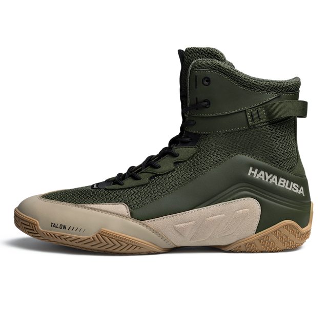Hayabusa Talon Boxing Shoes - Khaki Green/Beige