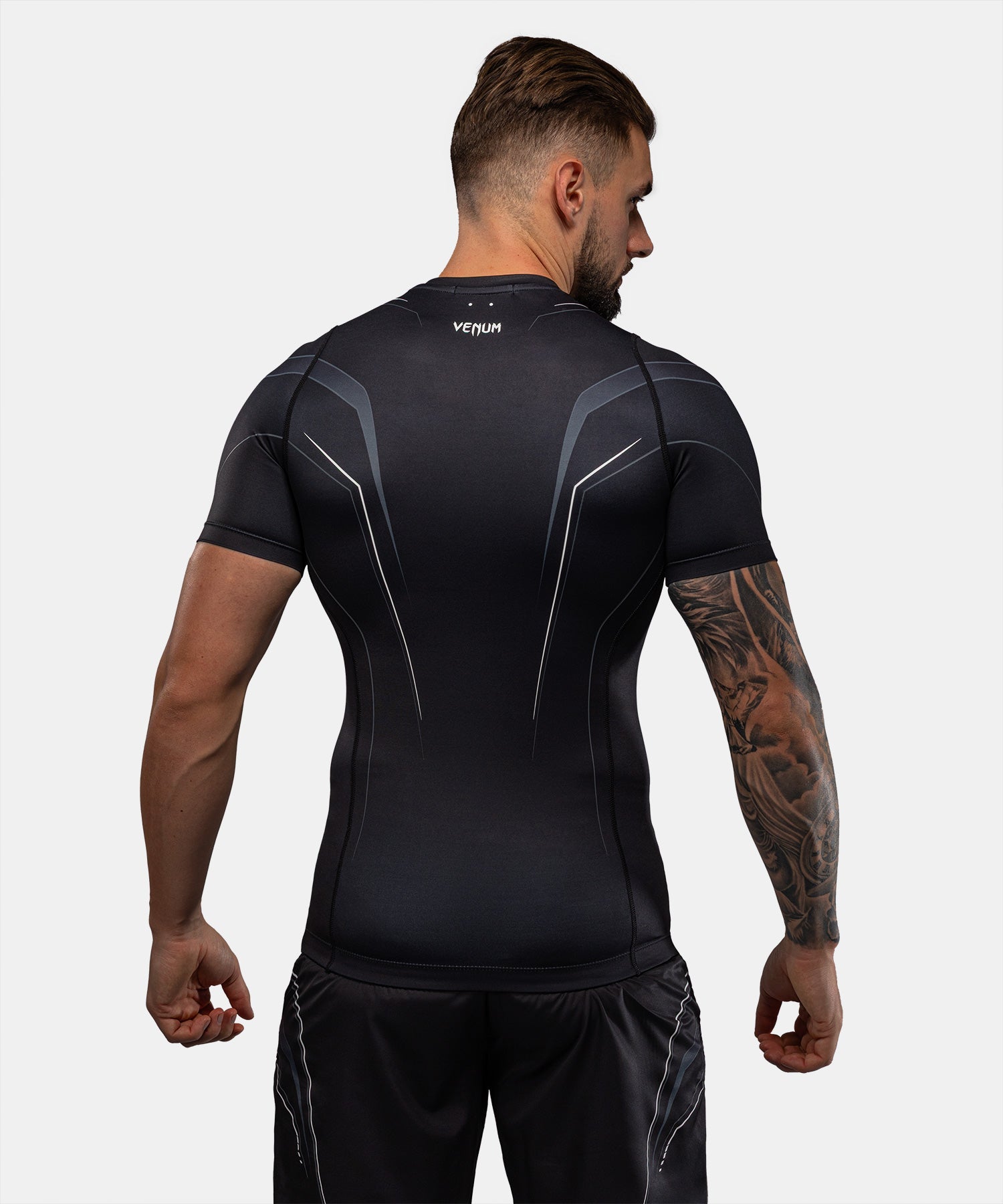 Venum Rashguard Streamline Korte Mouwen - Zwart/Wit