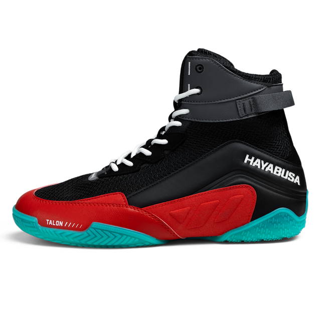 Hayabusa Talon Boxing Shoes - Black/Red/Blue