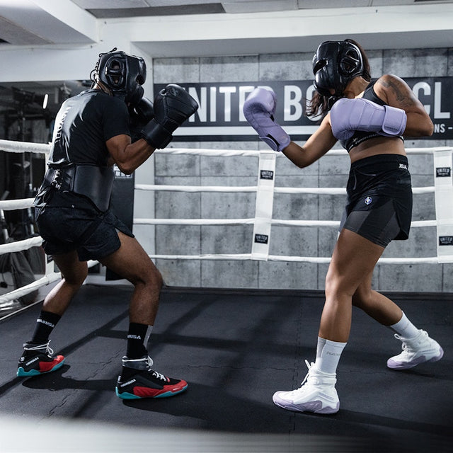 Hayabusa Talon Boxing Shoes - White/Lavender