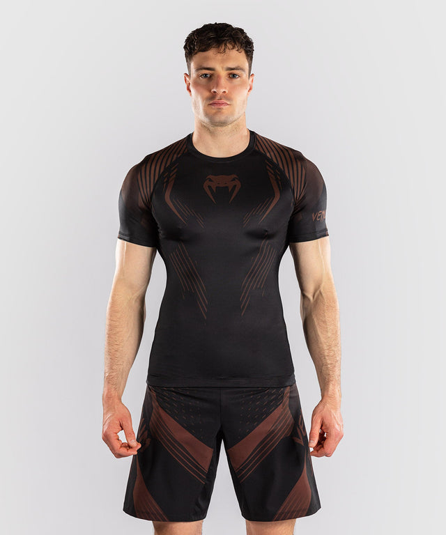 Venum Rashguard No-Gi 6.0 Short Sleeves – Black/Brown