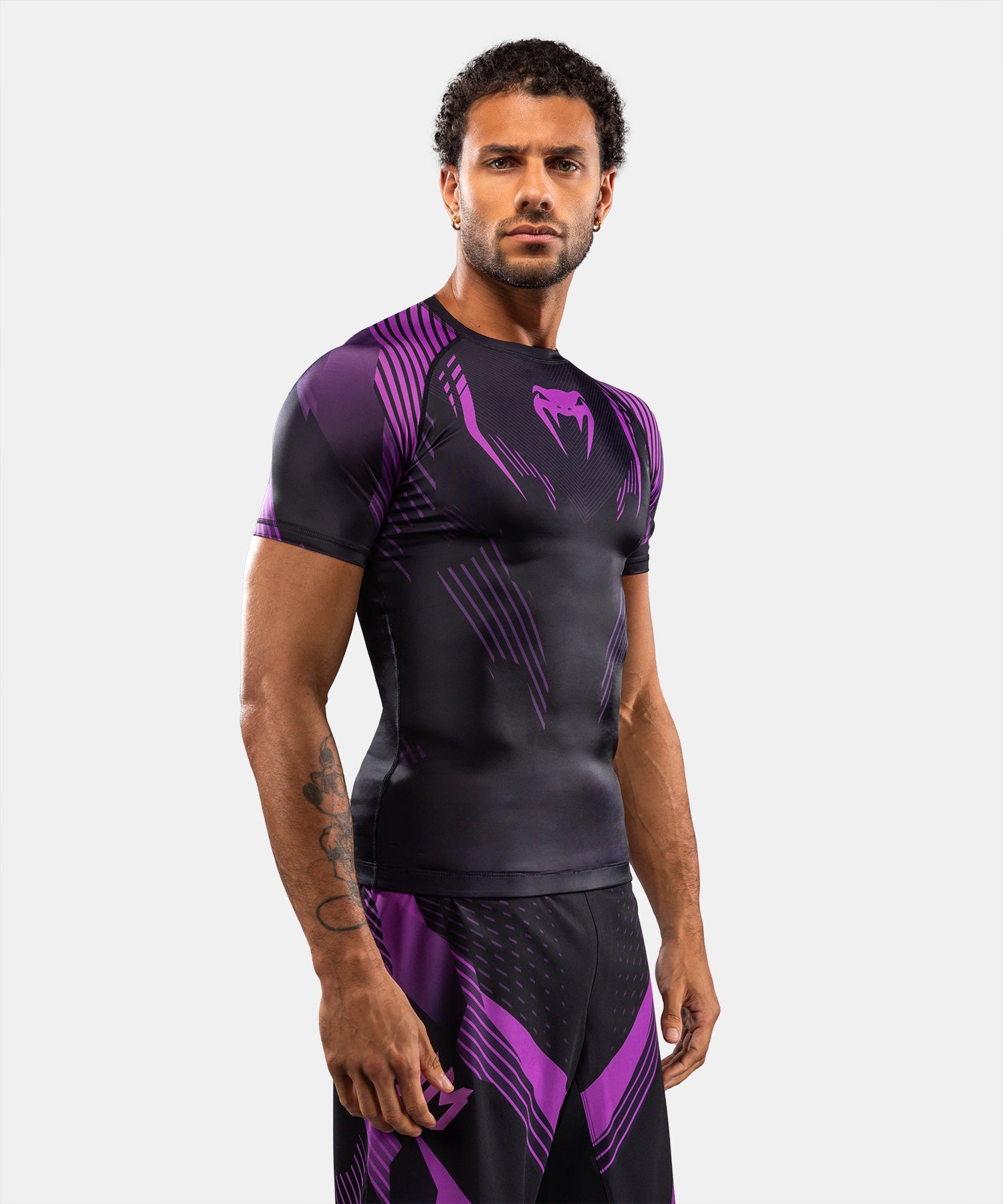 Venum Rashguard No-Gi 6.0 Korte Mouwen - Zwart/Paars