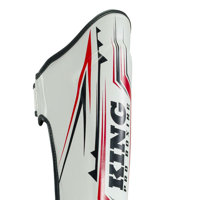 King Pro Boxing Kickboxing Shin Guards Spartan - White/Black/Red