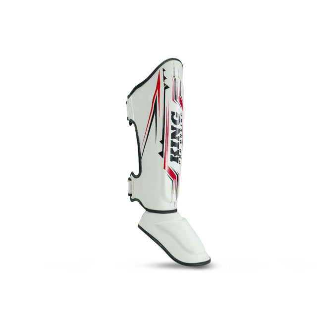 King Pro Boxing Kickboxing Shin Guards Spartan - White/Black/Red