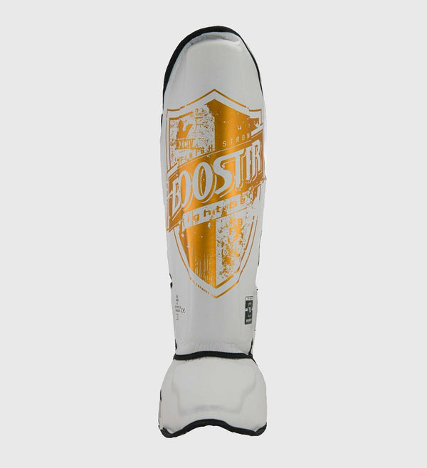 Booster Kickboxing Shinguards Pro Shield - White/Gold