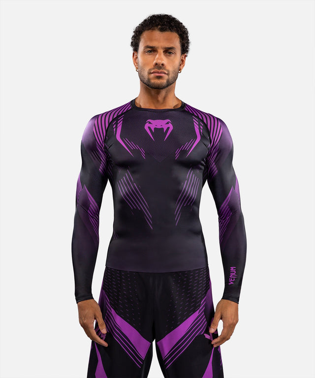 Venum Rashguard No-Gi 6.0 Lange Mouwen - Zwart/Paars
