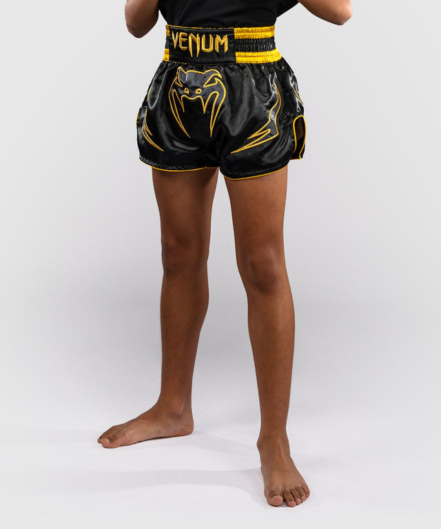 Pantaloncini Muay Thai Venum Bangkok Fury – Bambini Nero/Oro