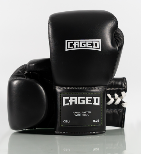Caged Boxing gloves 'X Series' Laces – Black/White – Boxing gloves