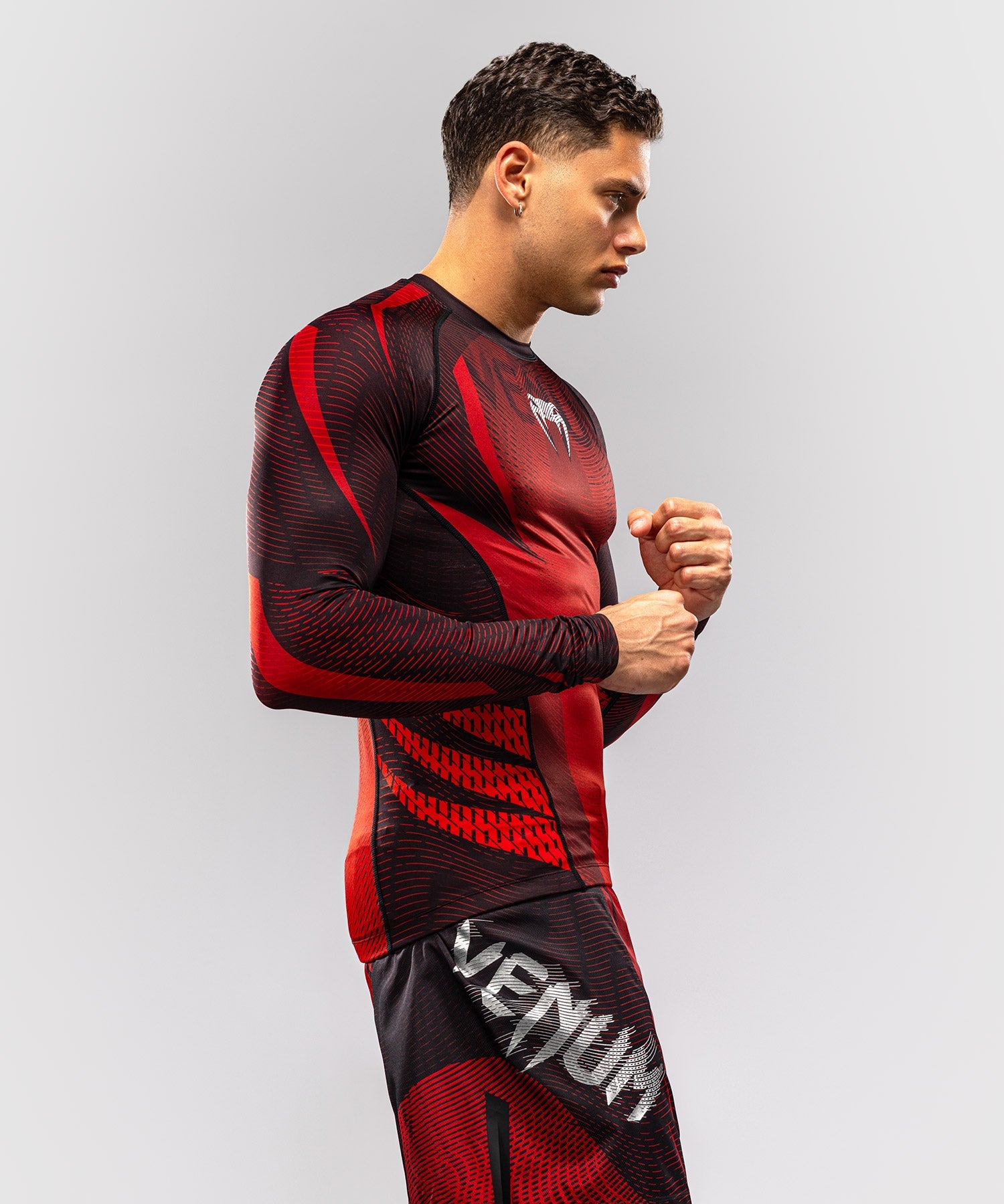 Venum Rashguard Galactic 3.0 Long Sleeves – Red/Silver
