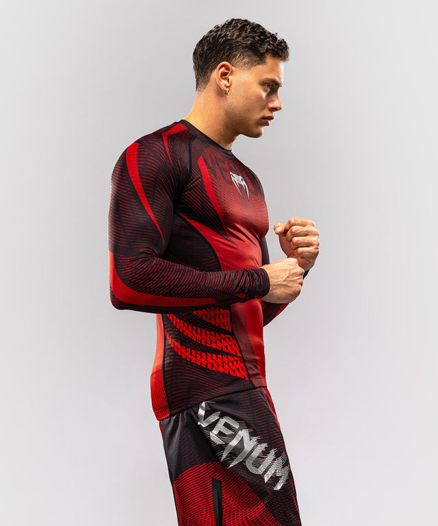 Venum Rashguard Galactic 3.0 Long Sleeves – Red/Silver
