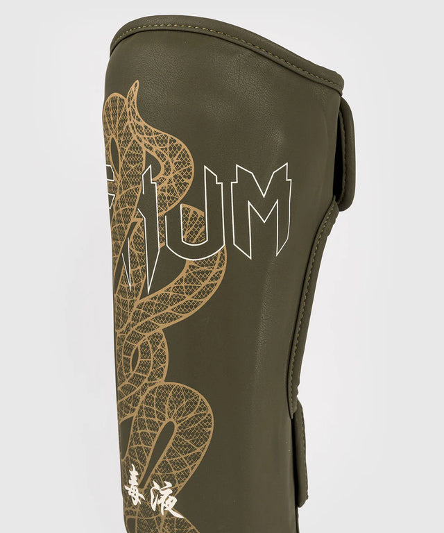 Venum Kickboxing Shin Guards Serpenti - Khaki Green