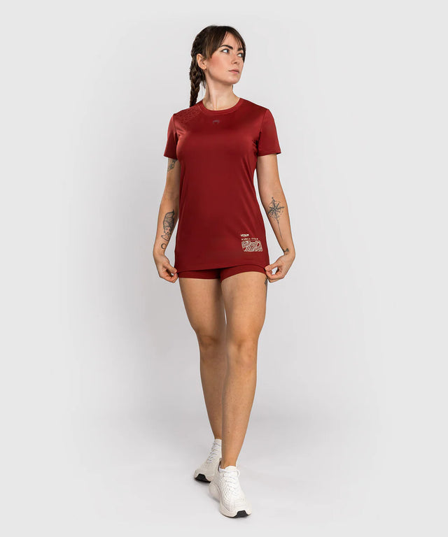 Venum Women's Dry Tech T-Shirt Serpenti - Burgundy
