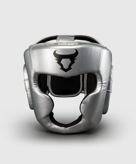 Ringhorns Charger Head guard Silver/Black – front view