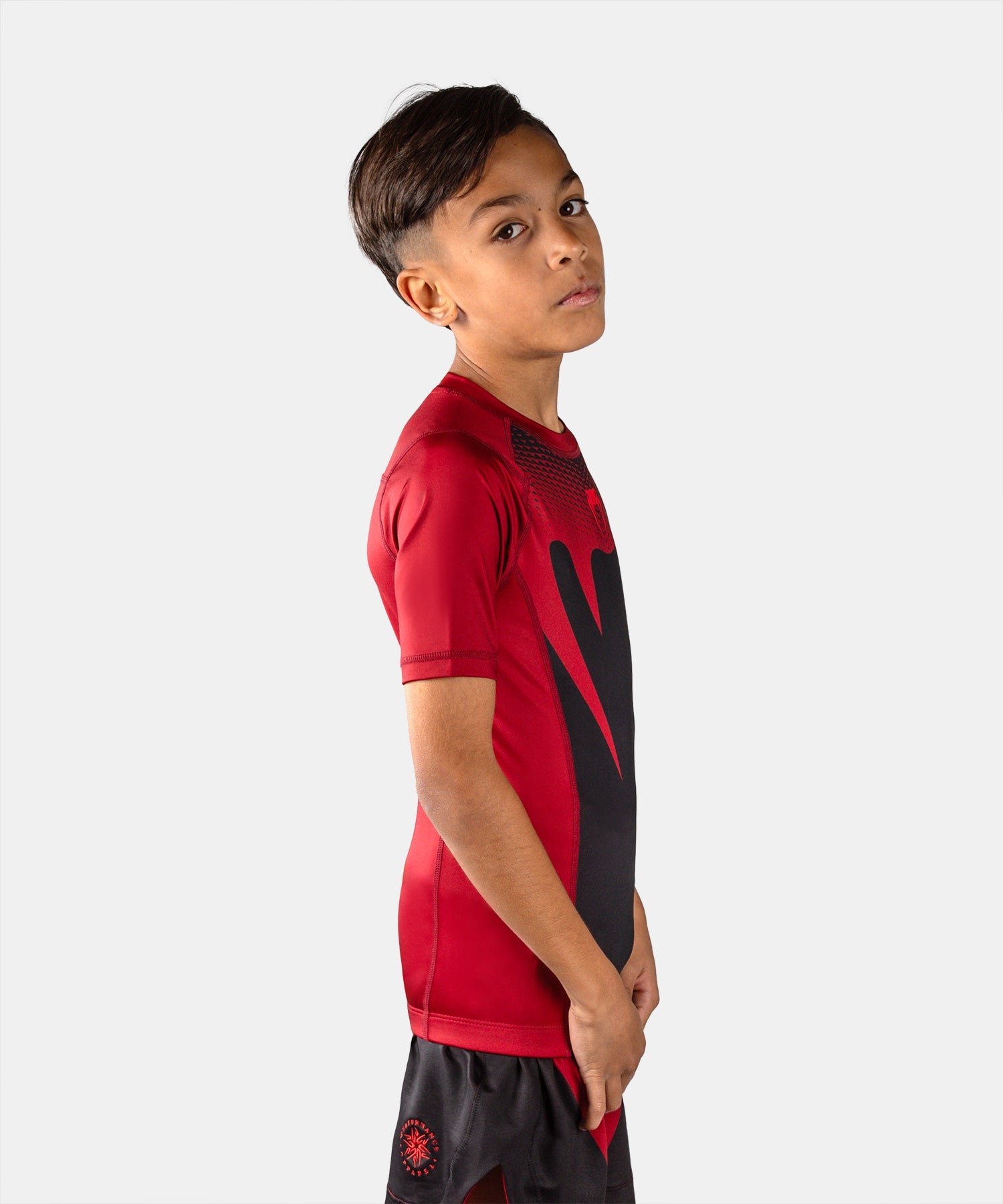 Venum Rashguard Attack Korte Mouwen Kinderen - Zwart/Rood