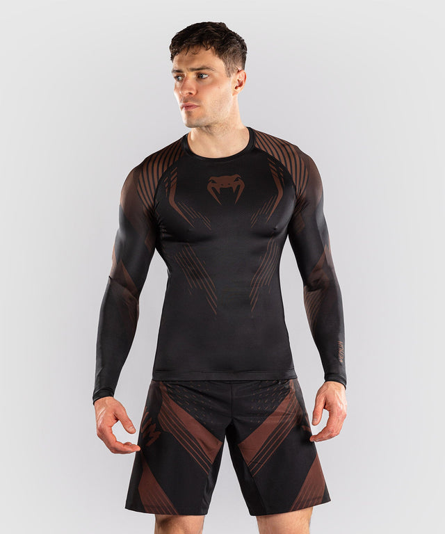 Venum Rashguard No-Gi 6.0 Long Sleeves – Black/Brown
