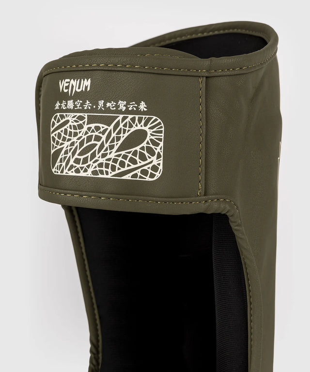 Venum Kickboxing Shin Guards Serpenti - Khaki Green