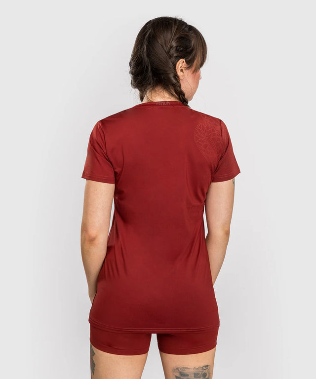 Venum Women's Dry Tech T-Shirt Serpenti - Burgundy