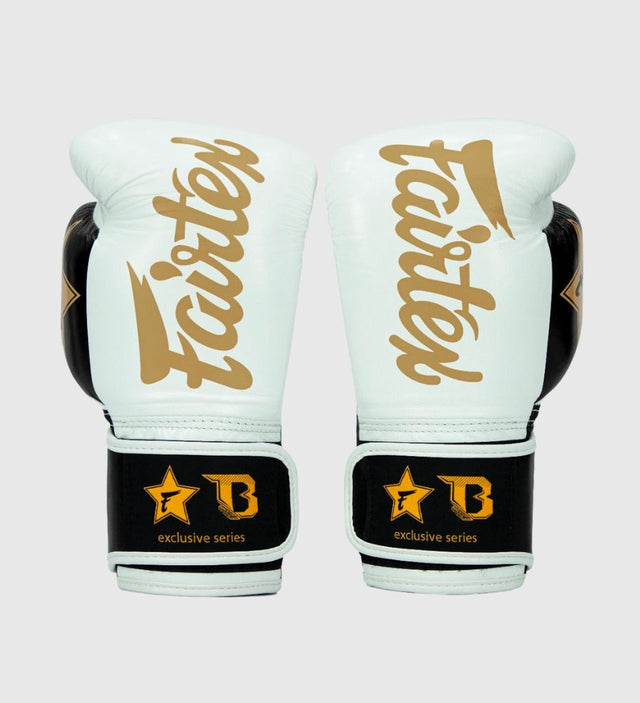Fairtex Boxing gloves FXB V2 - White/Black/Gold - Boxing gloves