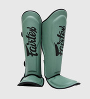 Caneleiras de kickboxing Fairtex FXB – Verde militar/Preto