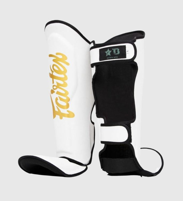 Fairtex Shin guards FXB – White/Gold – Shin guards