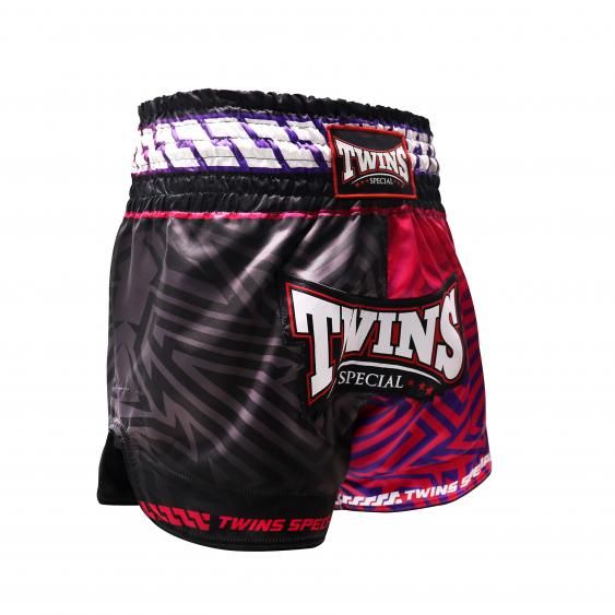 Twins Muay Thai Shorts TTBL Maze - Black/Pink